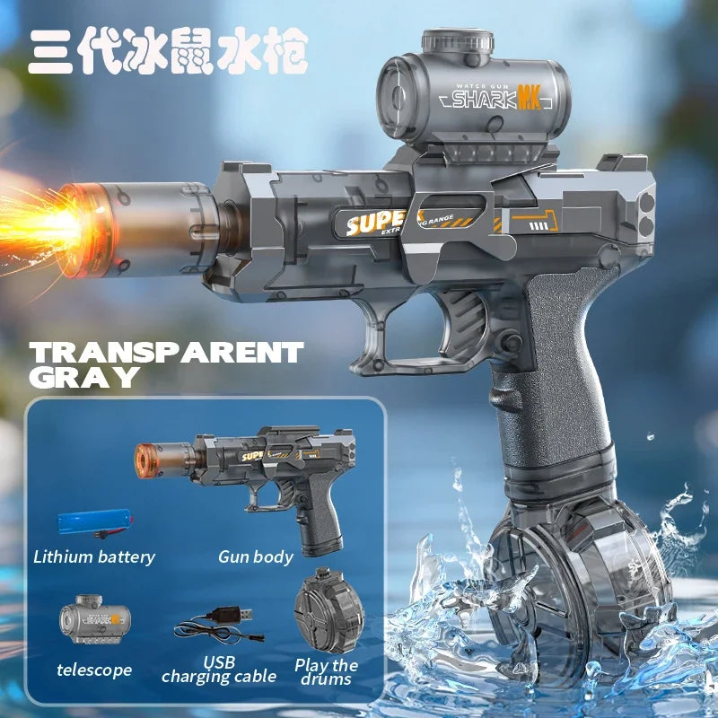 Electric Automatic Water Gun with Lights & Rechargeable Battery