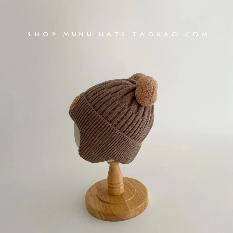 Baby Bear Ear Winter Hat – Warm Knitted Baby Beanie