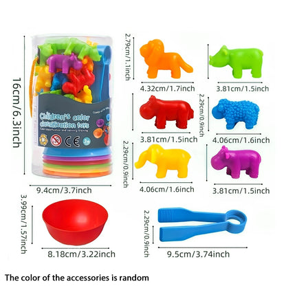 Counting Animal Toys Matching Sorting Game for Kids 3+