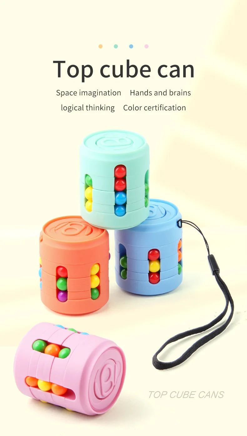 Multiple Functions Fidget Spinner Magic Colorful Beans Finger Spinning Relieves Stress Decompression Tool For Children And Adult