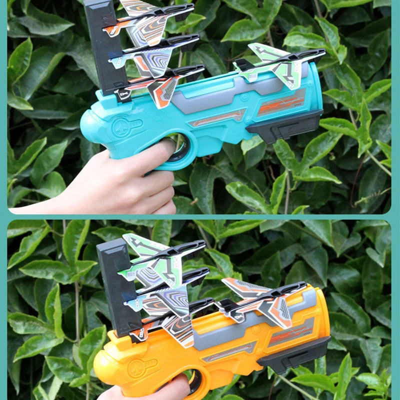 Airplane Launcher Toy Set with Foam Glider Planes