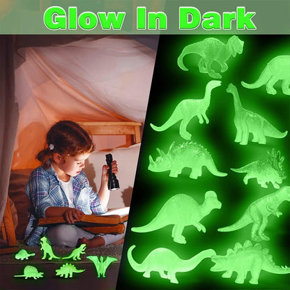 Glow in the Dark Dinosaur Toys 13/16PCS Mini Dino Set