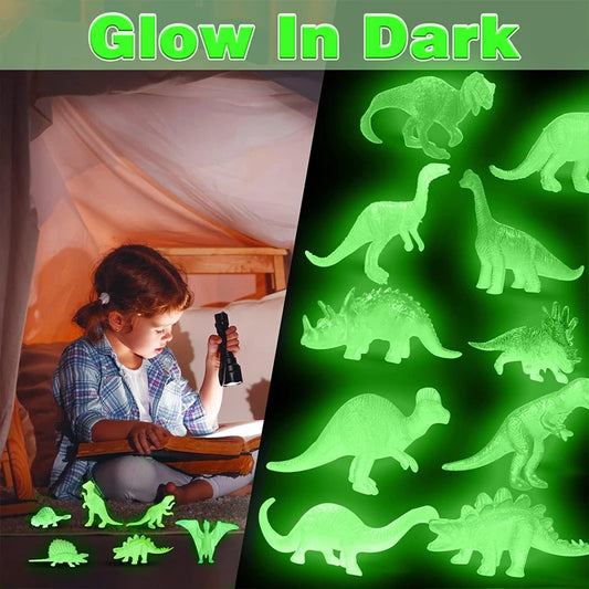 Glow in the Dark Dinosaur Toys 13/16PCS Mini Dino Set