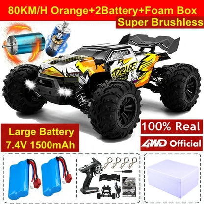1:16 4WD High-Speed RC Monster Truck – 80KM/H Brushless Off-Road Racing Car