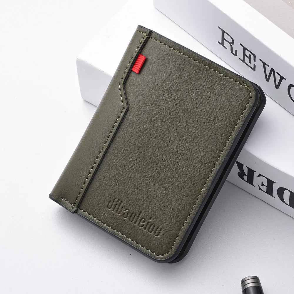 Men's Credit Card Wallet Ultra Thin PU Leather Mini Wallet