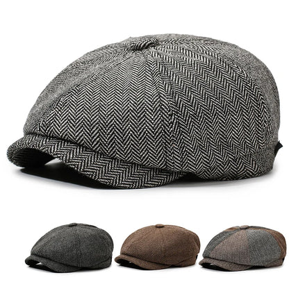 Unisex Newsboy Hat Retro Cotton Beret Flat Cap