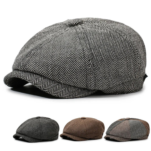 Unisex Newsboy Hat Retro Cotton Beret Flat Cap