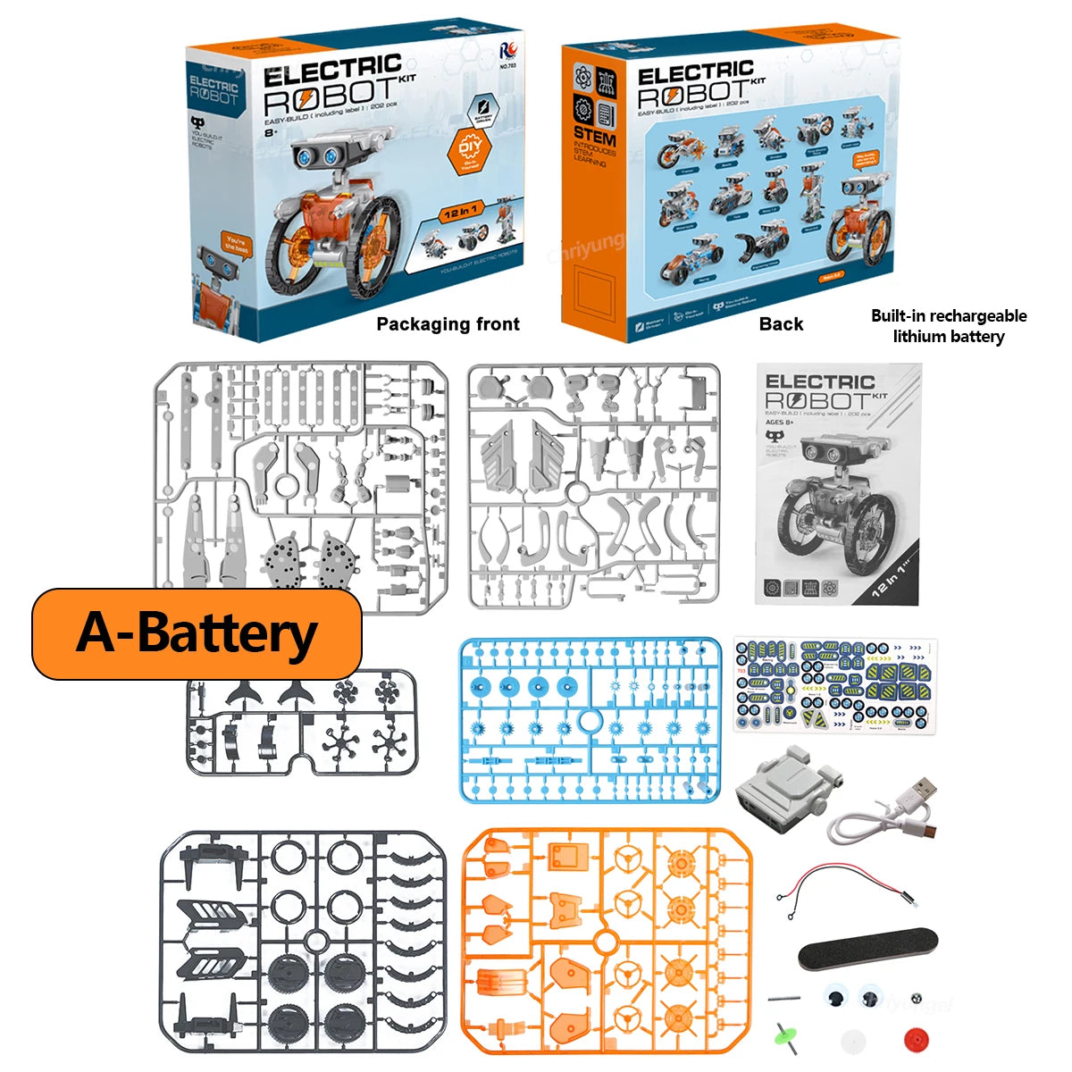 12-in-1 STEM Robot Building Kit – DIY Robotics & Engineering Set