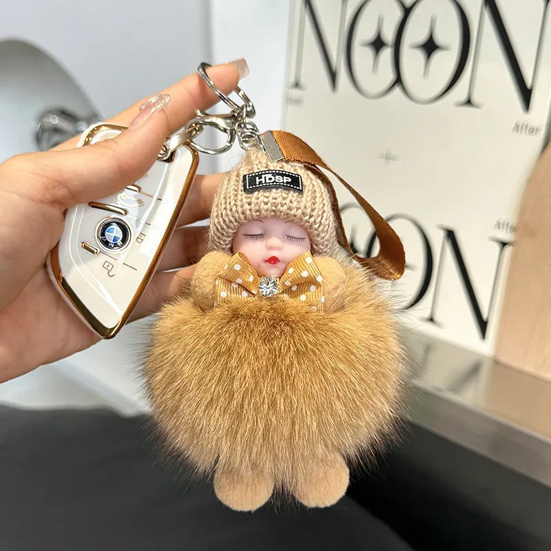 A charming plush accessory for handbags, school bags, wallets, car keys, and everyday gifting.