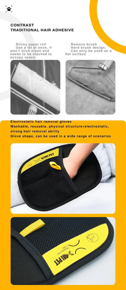 Pet Hair Remover Glove – Reusable Brush for Cats & Dogs