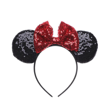 Mouse Ears Headband with Sequin Bow for Parties & Cosplay