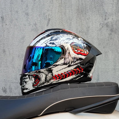 Full Face Motorcycle Helmet DOT Dual Visor Racing Helmet