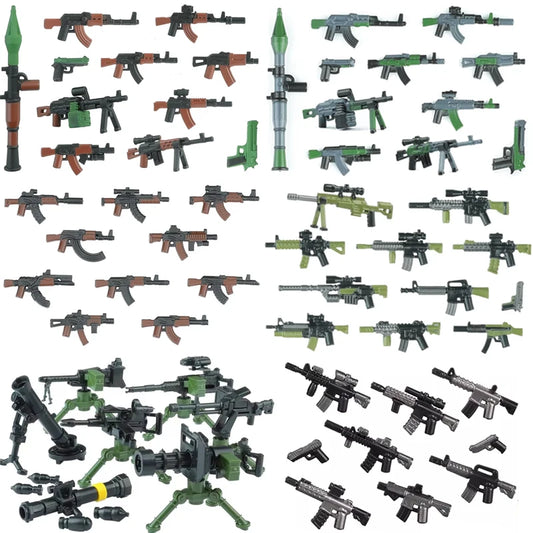 Military Soldier Building Blocks Mini Figure Set with Accessories