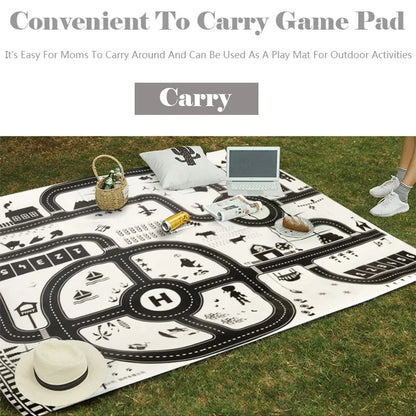 City Parking Lot Play Mat for Kids – Road Map Car Track & Educational Toy