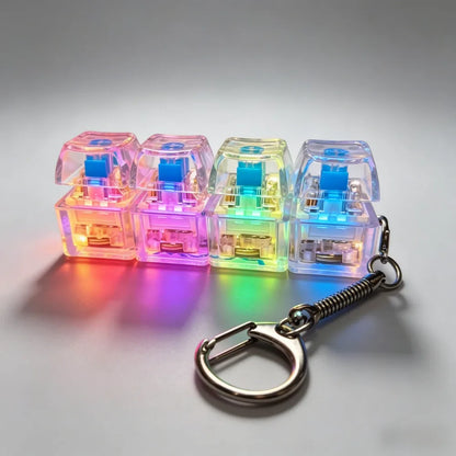LED Keyboard Keychain Fidget Toy Crystal Clicker Sensory Gadget