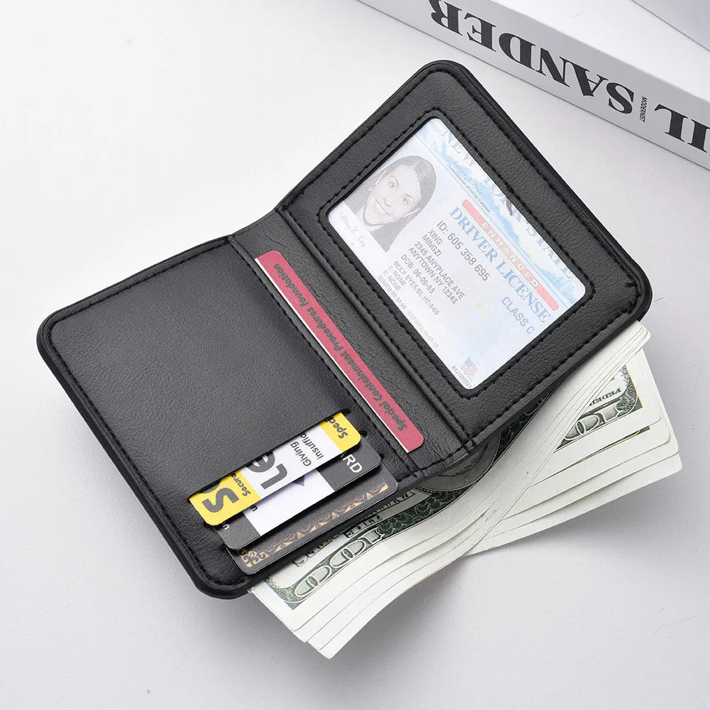 Men's Credit Card Wallet Ultra Thin PU Leather Mini Wallet