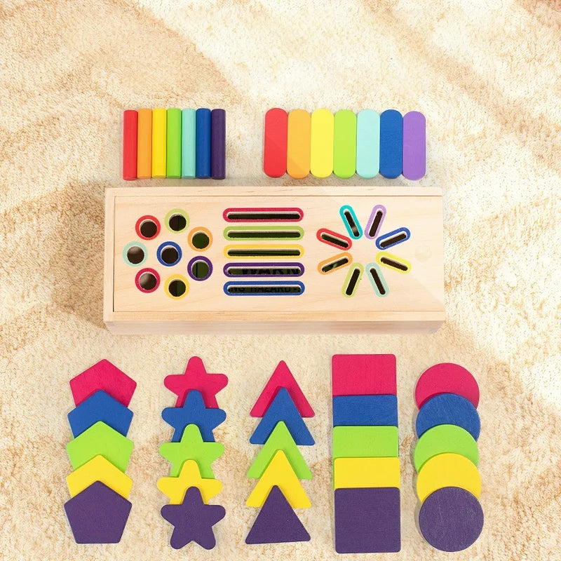 Wooden Color Sorting Toy – Shape Learning Game