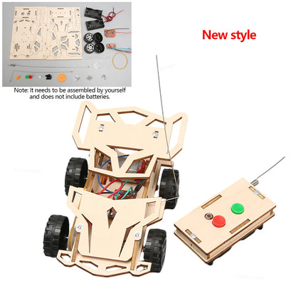 DIY Wooden Remote Control Car STEM Four Wheel Drive Assembly Kit