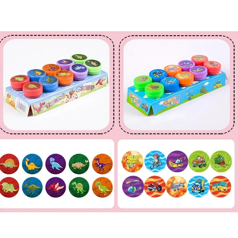Self Ink Stamps 10PCS Smiley Face Stamp Set for Scrapbooking