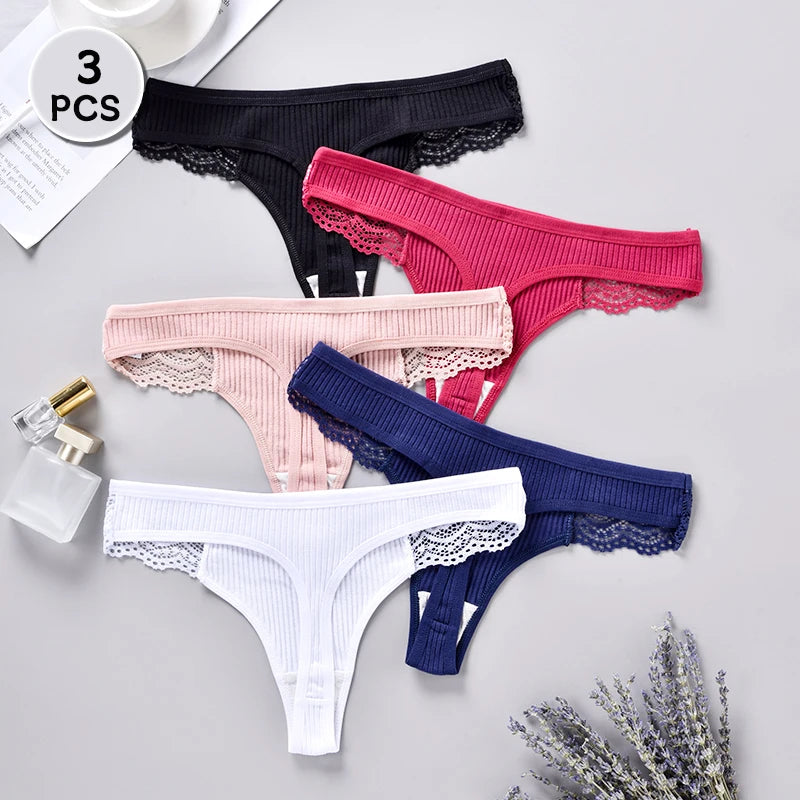Cotton G String Panties 3PCS Women's Antibacterial Thongs
