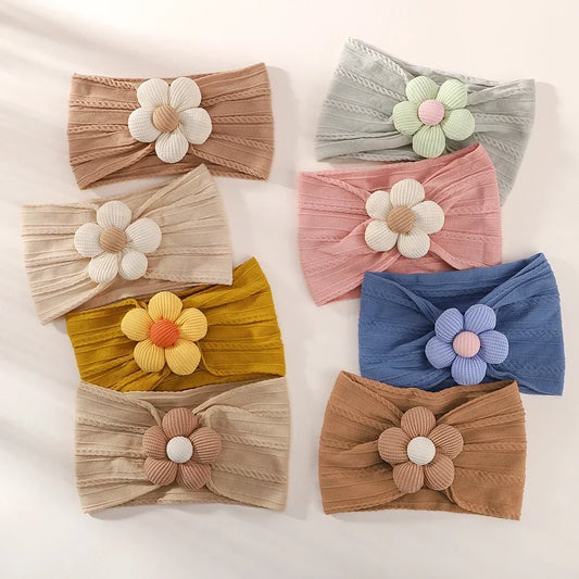Baby Flower Headband Soft Nylon Newborn Hairband