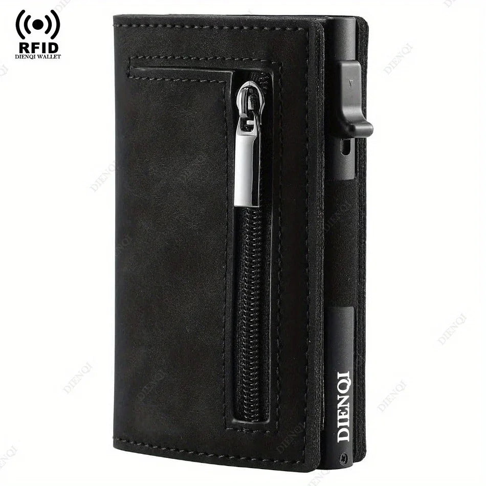 RFID Blocking Wallet Pop Up Aluminum Card Holder for Men