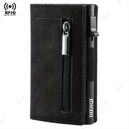RFID Blocking Wallet Pop Up Aluminum Card Holder for Men