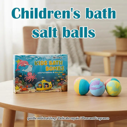 Kids Bath Bomb Gift Set Colorful Fizzy Spa Balls 6 Pack