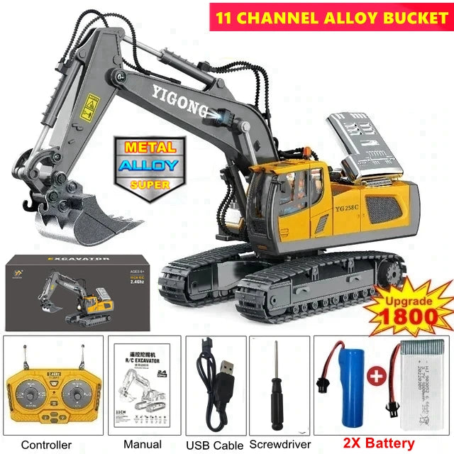4WD RC Excavator Dump Truck Bulldozer 1:20 Remote Control Toy