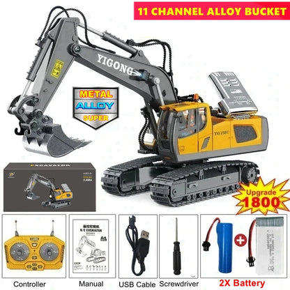 4WD RC Excavator Dump Truck Bulldozer 1:20 Remote Control Toy