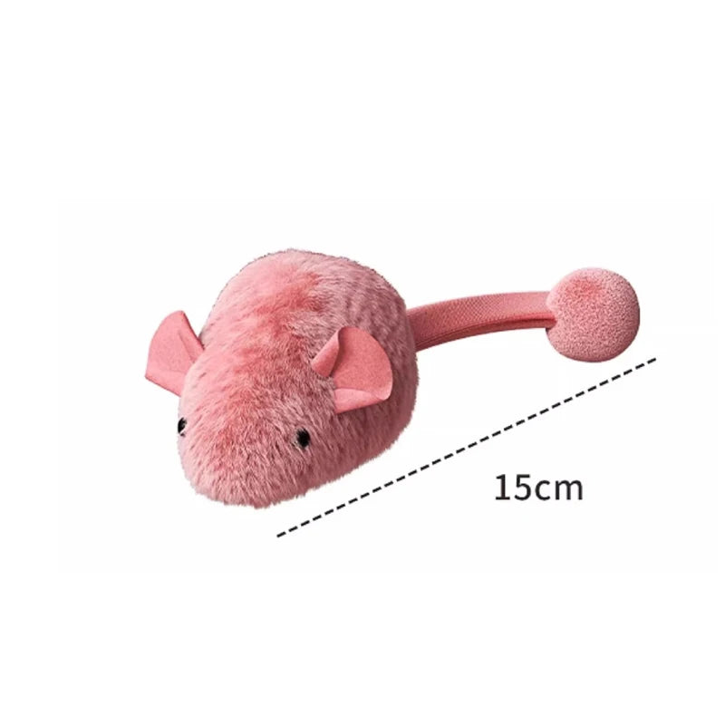 Plush Mouse Cat Toy Interactive Faux Fur Play Toy