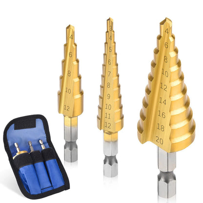HSS Step Drill Bit Set – Titanium Coated Cone Drill Bits