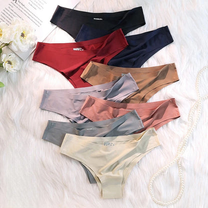 Seamless Brazilian Panties 4PCS Ice Silk Low Rise Briefs