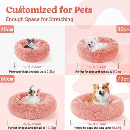 Donut Cat Bed – Plush Washable Round Pet Bed for Dogs