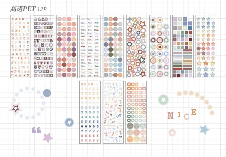 Cartoon Sticker Book Aesthetic Scrapbooking Sticker Pack