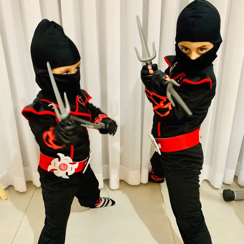 Kids Ninja Costume with Accessories Halloween Kung Fu Outfit