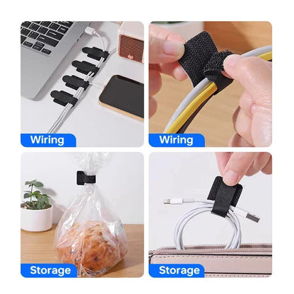 Reusable Velcro Cable Ties – Adjustable Self-Adhesive Cord Organizer