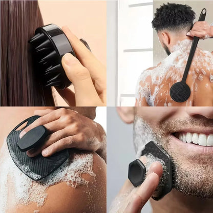 Silicone Body Scrubber Set 4PCS Exfoliating Bath Brushes