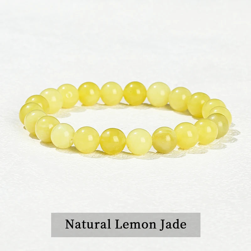 Natural Stone Bead Bracelet – Crystal Gemstone Stretch Bracelet