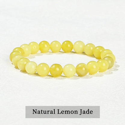 Natural Stone Bead Bracelet – Crystal Gemstone Stretch Bracelet