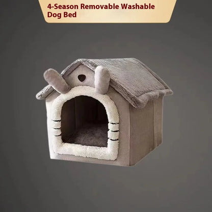 Small Dog Bed – Removable Washable House-Style Pet Bed