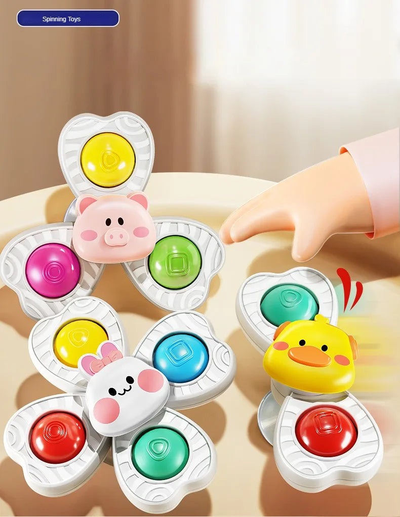 Baby Sucker Spinning Toys 3PCS Montessori Bath Toy Set