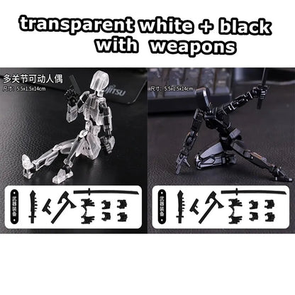 T13 Multi-Joint Robot Action Figure with Dog – 14cm Poseable Model