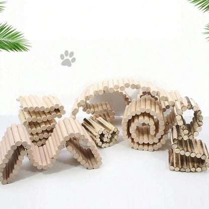 Hamster Wooden Bridge Bendable Climbing Habitat Accessory