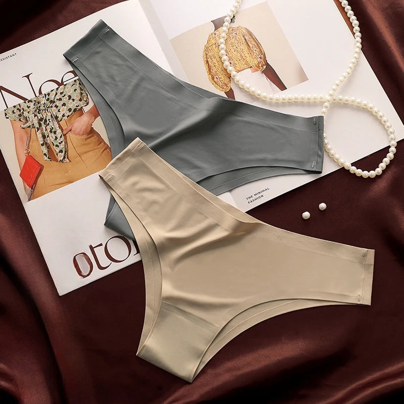 Seamless Brazilian Panties 4PCS Ice Silk Low Rise Briefs