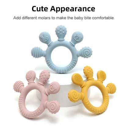 Silicone Baby Ring Teether Sensory Chew Toy for Infants