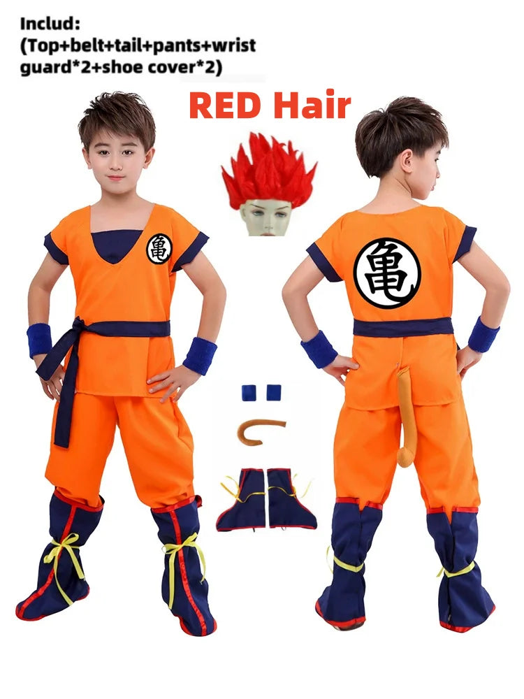 Kids Roku Cosplay Costume Saiyan Anime Outfit Set