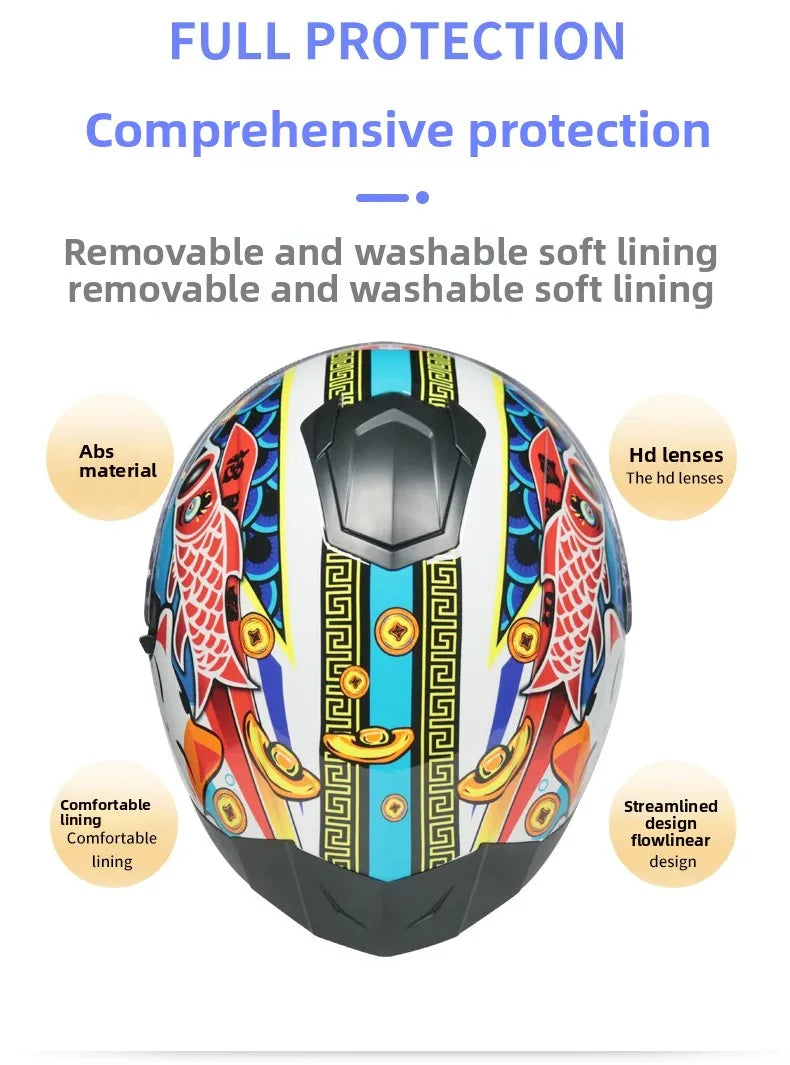 Full Face Motorcycle Helmet DOT Dual Visor Racing Helmet