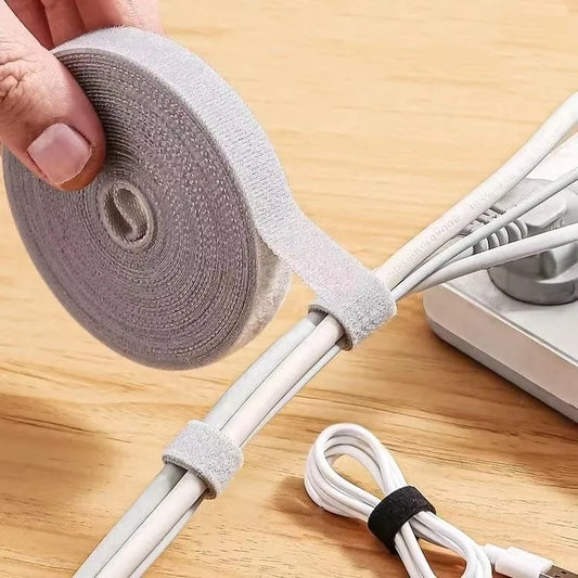 1/5M Cable Organizer Tape – Reusable Wire Winder & Cord Management Tie