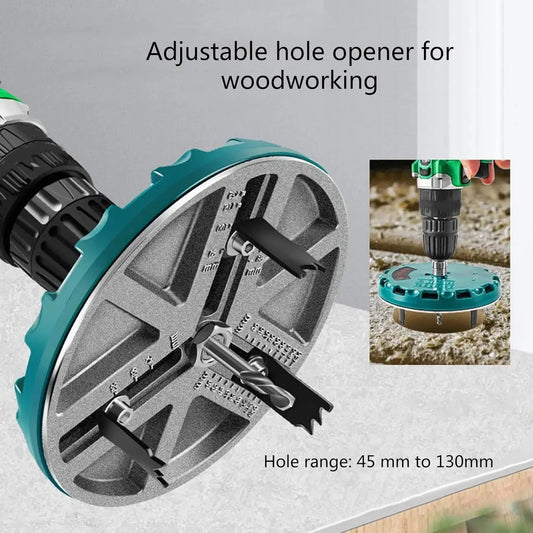 Adjustable Hole Saw – Woodworking Circle Cutter 45-130mm